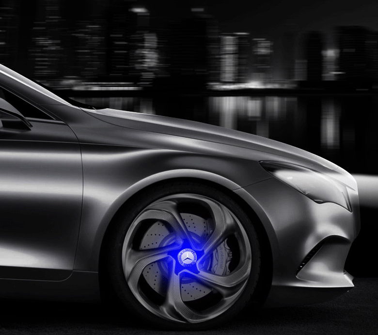 Logo bánh xe phát sáng ( bộ 4 chiếc cho 4 bánh xe )