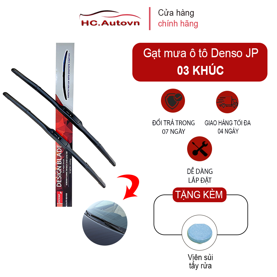 Gạt Mưa DENSO JP 03 Khúc Cao Cấp Cần Gạt Mưa Ô Tô Silicone Gạt Mưa Công Nghệ Nhật Bản Mới Nhất